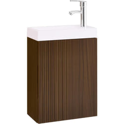 Sobuy - Meuble Suspendu avec Lavabo Armoire de salle de bain avec Lavabo Meuble salle de bain avec vasque Ensemble de Lavabo Meuble Lave-Mains,