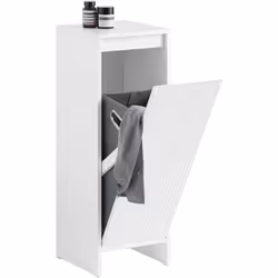 SoBuy Meuble Bas avec 1 Panier à Linge, BZR154-W Cette armoire est une solution parfaite pour n'importe quelle salle de bain. ...