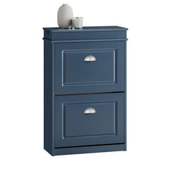 Meuble à Chaussure FSR78-B SoBuy - avec 2 Abattants 1 Tiroir et 1Crochet - L55xP24xH83 cm - Bleu