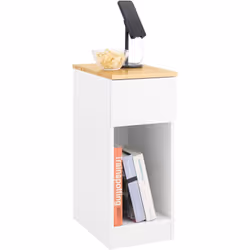 SoBuy FBT111-II-WN Table de Chevet avec Tiroir, Compartiment Ouvert et Espace de Rangement Caché Design contemporain et éléga ...