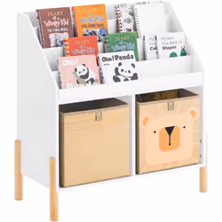 SoBuy KMB115-W Bibliothèque Enfant Meuble de Rangement pour Livres et Jouets Cette étagère de livres et jouets est idéale pou ...