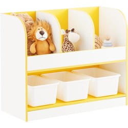 KMB107-G Meuble Rangement Enfant pour Jouets et Livres, Organisateur de Jouets, Étagère à Livres pour Chambre d'Enfant, Bibliothèque Enfant, 3