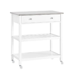SoBuy Desserte de Cuisine Roulante avec Plateau Inox, Tiroirs et Étagères
