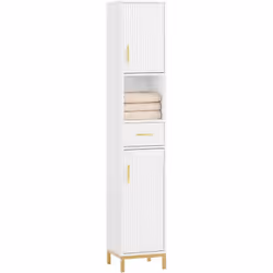 SoBuy Meuble Colonne de Salle de Bain, Blanc, BZR181-W Avec sa dimension compacte, ce meuble permet d'économiser de l'espace  ...