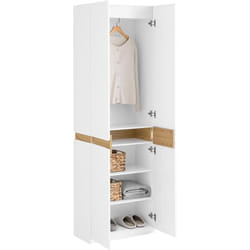 Sobuy - KSB01-W Garde-robe Placard Chambre Adulte Penderie Armoire Armoire Dressing pour la chambre à coucher, le salon, le couloir, 1 Penderie, 2