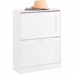 SoBuy FSR137-W Meuble à chaussures avec 2 Abattants Ce meuble de style moderne se fondera dans n'importe quelle décoration d' ...