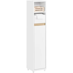 Meuble de Salle de Bain pour Espaces Étroits - Armoire Meuble de Rangement Compact avec Étagère Réglable et Tiroir, pour Salle de Bain - Meuble