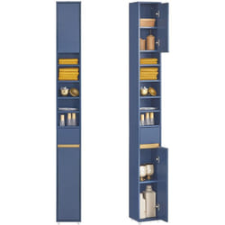 Sobuy - Meuble Salle de Bain, Colonne Armoire de Rangement Haute, Petit Meuble de Rangement Salle de Bain avec 6 Étagères Réglables, Rangement pour