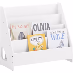 SoBuy KMB32-K-W Bibliothèque Enfant 4 Compartiments Ouverts + Rangement Bas, Étagère à Livres et Jouets, Blanc Conception int ...