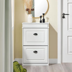 Sobuy - Meuble Chaussure Rangement Chaussure avec 2 Abattants, Armoire à Chaussures Entrée Meuble à Chaussures Range Chaussures 8 Paires pour Couloir