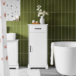 Sobuy - Meuble Salle de Bain – Petit Armoire de Rangement avec Tiroir, Colonne de Salle de Bain en Bois, Meuble wc Rangement,Résistante à l'Humidité,