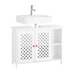 SoBuy Meuble Salle de Bain sous Lavabo 2 Portes, Niche et Étagère Réglable en MDF