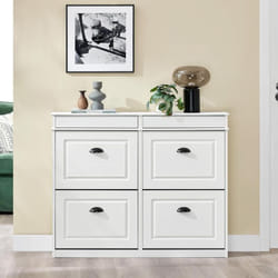 Sobuy - Meuble Chaussure Rangement Chaussure 4 Abattants Armoire à Chaussures Entrée, Meuble à Chaussures Range Chaussures 16 Paires pour Couloir