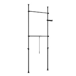 Armoire métallique grise anthracite avec miroir et portes coulissantes