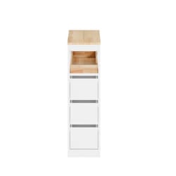 Meuble de salle de bain à roulettes - SOBUY - Blanc - 23.2×65.2×82.0 cm - 3 tiroirs - 1 étagère - 4 roues