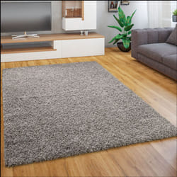 Paco Home - Tapis Salon Chambre Adulte Poil Long Shaggy Pelucheux Uni Moderne Moelleux 190x280 cm, Gris
