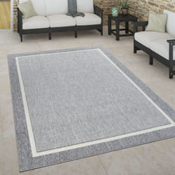 Paco Home - Tapis Intérieur & Extérieur Terrasse Et Balcon Style Scandinave Résistant Aux Intempéries 160x230 cm, Gris 2