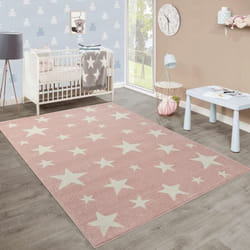 Paco Home - Tapis Enfant Tapis Moderne Chambre Enfant Couleurs Pastel Avec Motifs Étoiles 160x220 cm, Pink