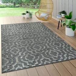 Paco Home - Tapis Intérieur & Extérieur Terrasse Et Balcon Résistant Aux Intempéries Moderne Motif Géométrique 60x100 cm, Gris 3