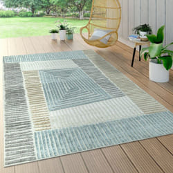 Paco Home - Tapis Intérieur & Extérieur Terrasse Et Balcon Résistant Aux Intempéries Moderne Motif Géométrique 80x150 cm, Beige