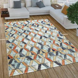 Paco Home - Tapis Salon Vintage Industriel Poils Courts Rouille 120x170 cm, Multicolore