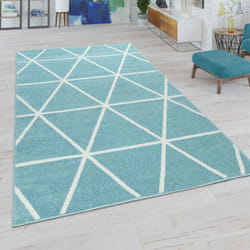 Paco Home - Tapis Salon Pastel Moderne Scandinave Losanges 60x100 cm, Bleu