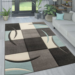 Paco Home - Tapis Salon Pastel Moderne Carreaux Effet 3D 60x110 cm, Turquoise