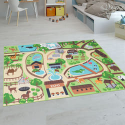 Paco Home - Tapis Enfant, Tapis Poils Ras Chambre Enfant Différents Designs Tapis Jeu Coloré 80x150 cm, Beige