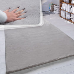 Paco Home Tapis Poils Longs Salon Fausse Fourrure Très Douce Uni En Diff. Coloris Et Tailles Gris, 120x160 cm