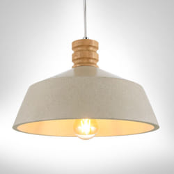 Paco Home - Luminaire à suspension , E27, luminaire pour séjour, salle à manger, cuisine, réglable en hauteur Béton Grès Blanc, Sans ampoules