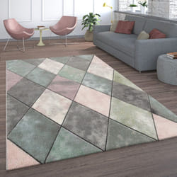 Paco Home - Tapis Salon Poils Ras, Couleurs Pastel, Rose Jaune Différents Coloris Et Tailles 160x230 cm, Multicolore