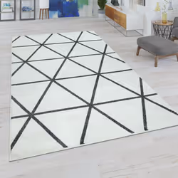 Des formes géométriques dures et un style convivial : Très tendance, ces tapis associent des motifs géométriques à des couleu ...