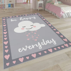 Paco Home - Tapis Pour Enfant Tapis Chambre Enfant Étoile Lune Et Carreaux 160x230 cm, Pink 6