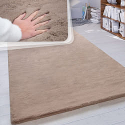 Paco Home - Tapis Poils Longs Salon Fausse Fourrure Très Douce Uni En Diff. Coloris Et Tailles 140x200 cm, Beige