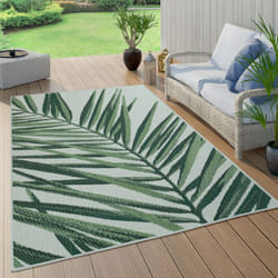 Paco Home - Tapis Exterieur Terrasse Salon Cuisine Palmiers Jungle Fleuri Motif Boho Vert 80x150 cm, Vert 4