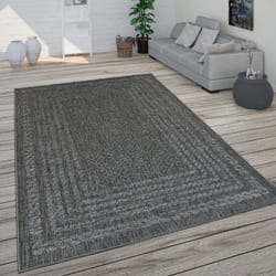 Paco Home - Tapis Intérieur Extérieur Balcon Terrasse, Tapis Cuisine Look Scandinave Moderne 80x150 cm, Anthracite