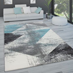 Paco Home - Tapis De Salon Tapis De Salon Poils Ras Pastel Tapis Vintage Divers Styles 60x100 cm, Turquoise