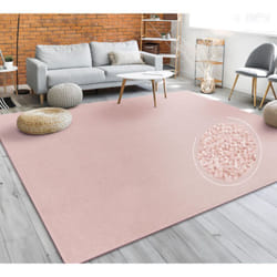 Paco Home - Tapis Salon Uni Sobre Et Moderne Poils Ras, Diff. Tailles/Coloris 240x340 cm, Rose