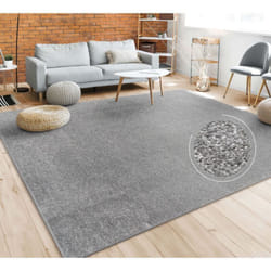 Paco Home - Tapis Salon Uni Sobre Et Moderne Poils Ras, Diff. Tailles/Coloris 140x200 cm, Anthracite