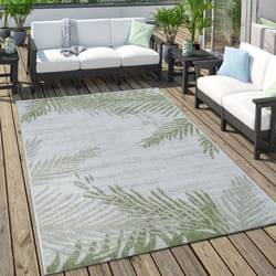 Paco Home Tapis Extérieur Pour Terrasse Et Balcon Pastel Palmiers Design Couleurs Variées 60x100 cm, Vert 2