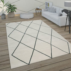 Paco Home Tapis Salon Scandinave Motif Diamant Moderne Blanc Différents Designs Tailles 80x150 cm, Blanc 2