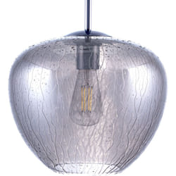 Paco Home - Plafonnier luminaire suspendu salon chambre réglable en hauteur verre E27 Sans ampoules, Chrome Noir