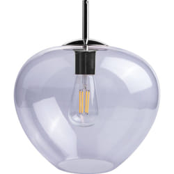Paco Home - Plafonnier luminaire suspendu salon chambre réglable en hauteur verre E27 Sans ampoules, Chrome Clair
