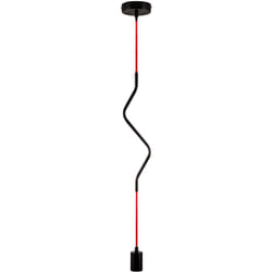 Paco Home - Plafonnier luminaire suspendu vintage industriel salon et chambre E27 Sans ampoules, Noir Rouge
