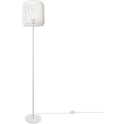 Paco Home - Lampadaire moderne salon chambre aspect rotin boho corbeille lampadaire E27 Un Pied Blanc, Blanc (Ø28 cm)