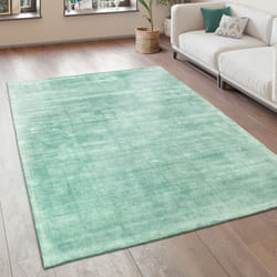 Paco Home - Tapis De Salon Tapis Vintage Poils Ras Fait Main Haut De Gamme 100 % Viscose 80x150 cm, Vert Clair