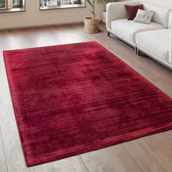 Paco Home - Tapis De Salon Tapis Vintage Poils Ras Fait Main Haut De Gamme 100 % Viscose 240x340 cm, Bourgogne