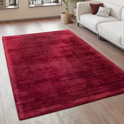 Paco Home - Tapis De Salon Tapis Vintage Poils Ras Fait Main Haut De Gamme 100 % Viscose 160x230 cm, Bourgogne