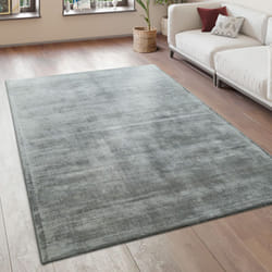 Paco Home - Tapis De Salon Tapis Vintage Poils Ras Fait Main Haut De Gamme 100 % Viscose 80x150 cm, Gris