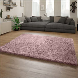 Paco Home - Tapis Shaggy Tapis De Salon Shaggy Poil Long Motif Monochrome Moderne Pourpre, 60x90 cm